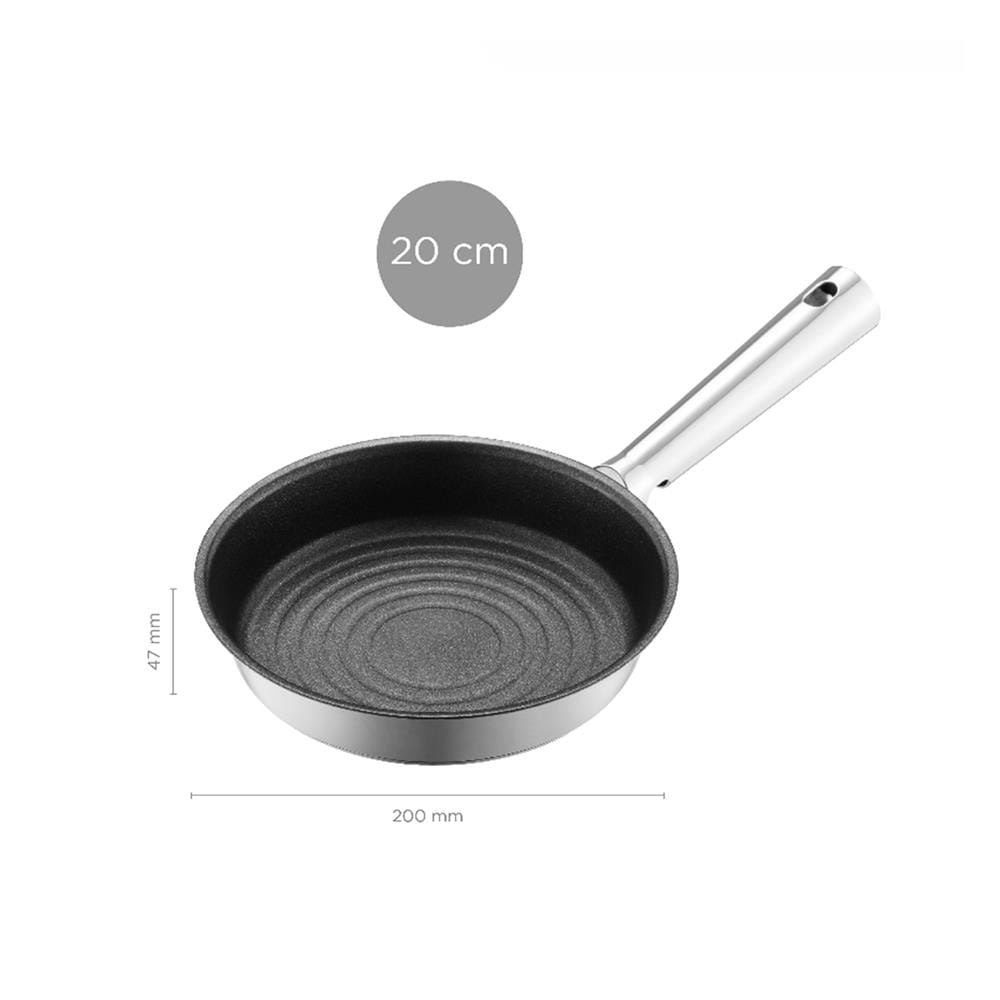 กระทะตื้น 20 ซม. LOCKNLOCK SUIT STAINLESS สีเงิน
