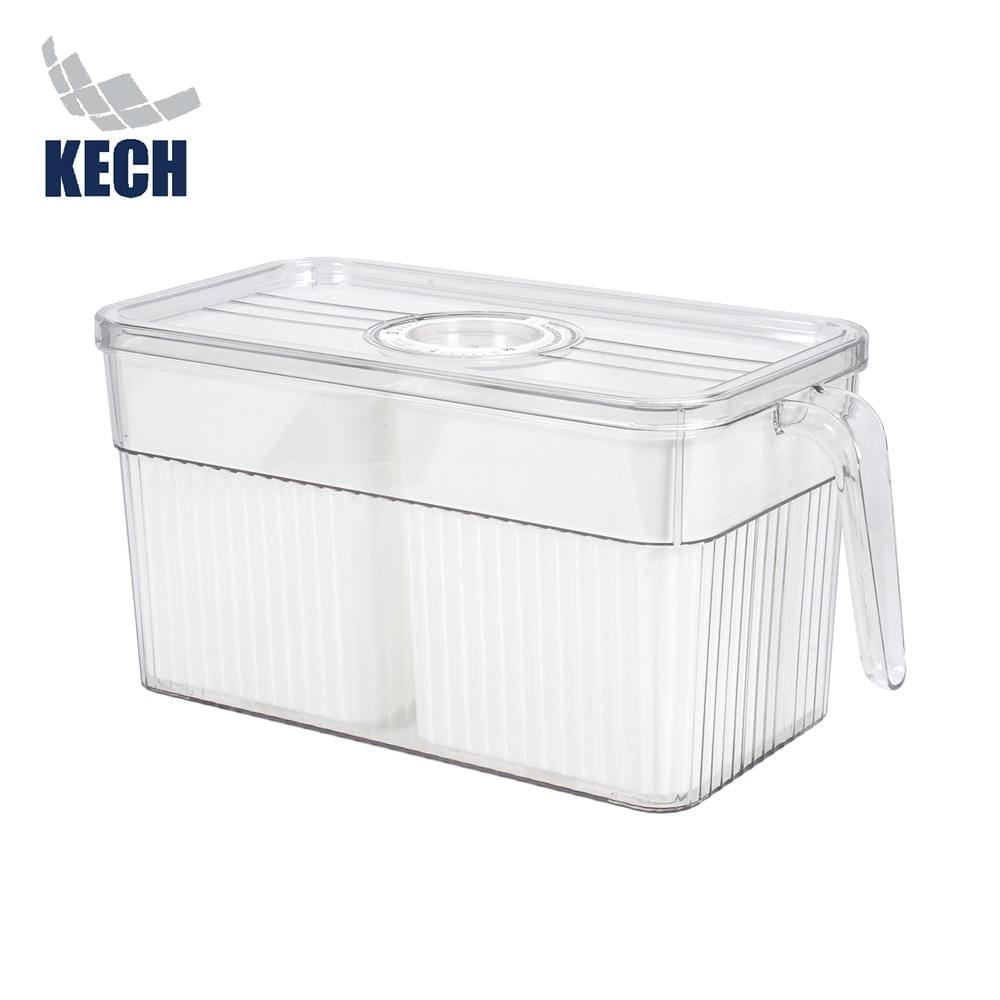 กล่องจัดเก็บในตู้เย็น 2 ช่อง มีด้ามจับ KECH SYPA SIZE L