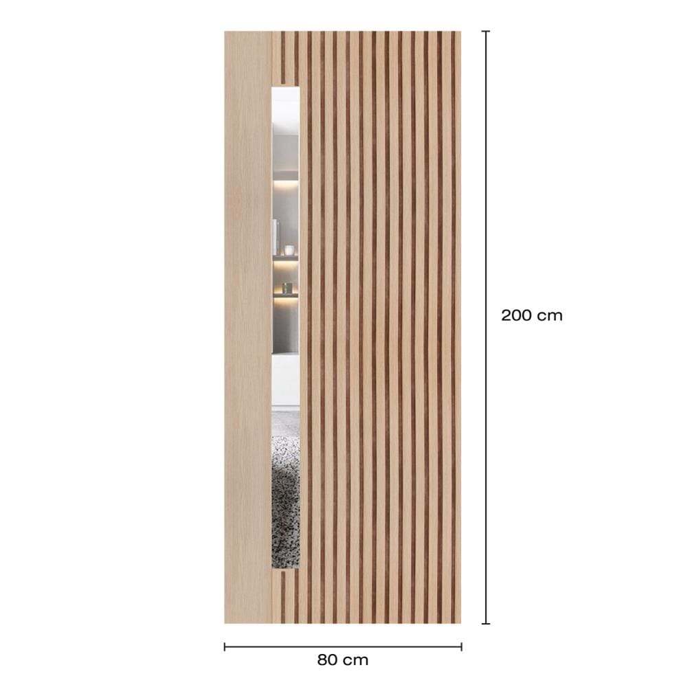 ประตูภายในโพลีสไตรีน ไม่เจาะลูกบิด LINEDEKOR ONE FIFTH 80x200 ซม. สีบีช