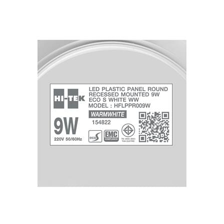 ดาวน์ไลท์ LED HI-TEK HFLPPR00 4 นิ้ว 9 วัตต์ WARM WHITE สีขาว_4