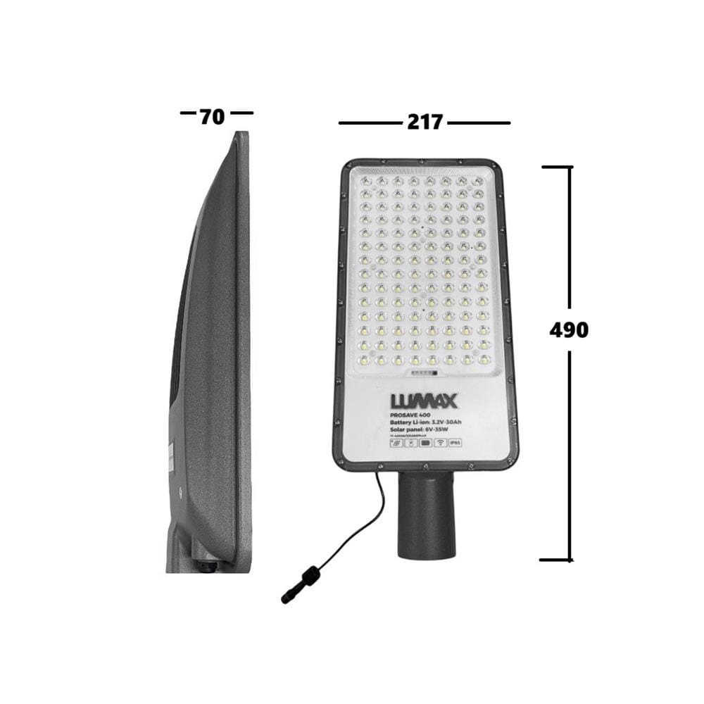 ไฟถนน SOLAR LUMAX 74-00059 400 วัตต์ DAYLIGHT สีเทา