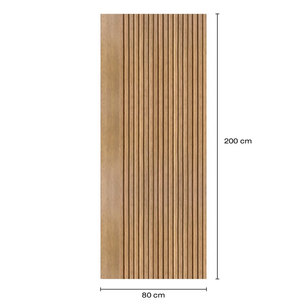 ประตูภายในโพลีสไตรีน ไม่เจาะลูกบิด LINEDEKOR VETICAL 80x200 ซม. สีสักด้าน