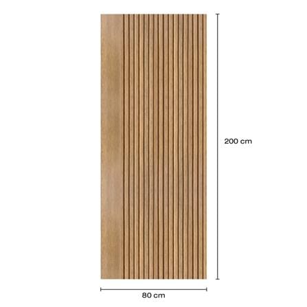 ประตูภายในโพลีสไตรีน ไม่เจาะลูกบิด LINEDEKOR VETICAL 80x200 ซม. สีสักด้าน_4