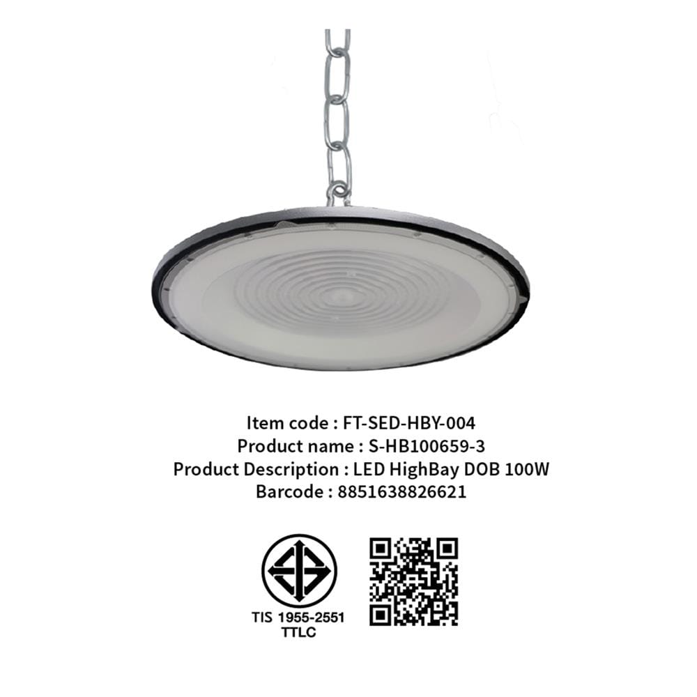 โคมไฮเบย์ LED SHINING NOVA 100 วัตต์ DAYLIGHT สีดำ