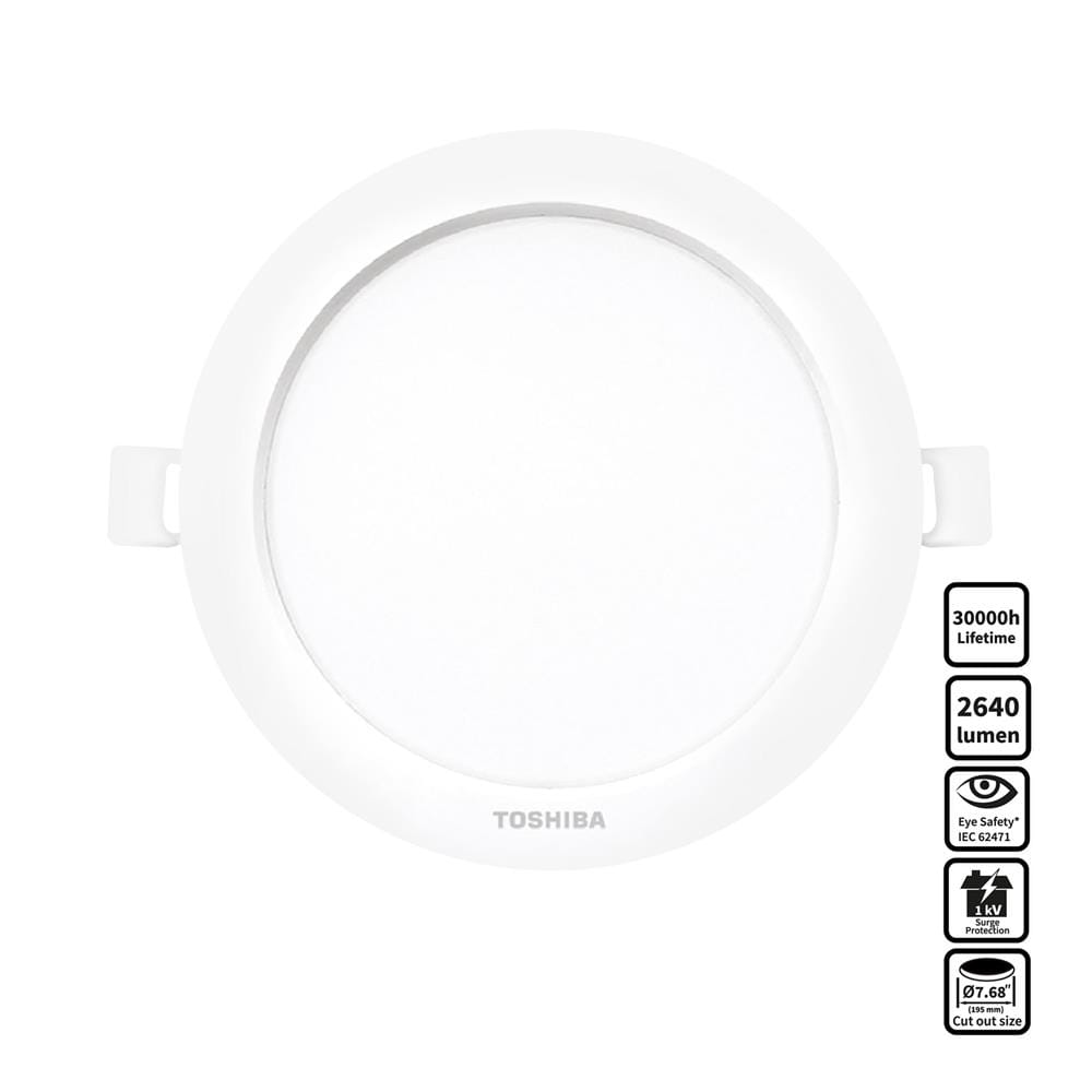 ดาวน์ไลท์ LED TOSHIBA HIGH WATT 7.48 นิ้ว 22 วัตต์ DAYLIGHT สีขาว