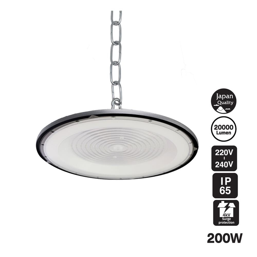 โคมไฮเบย์ LED SHINING NOVA 200 วัตต์ DAYLIGHT สีดำ