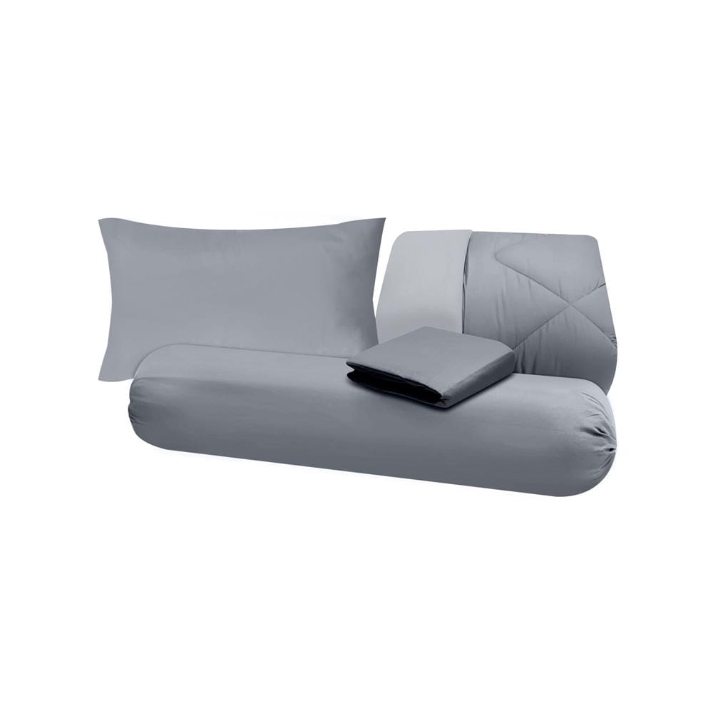 ชุดผ้าปูที่นอน 3.5 ฟุต (ชุด 4 ชิ้น) SANTA BEDDING สี DARK GREY/LIGHT GREY