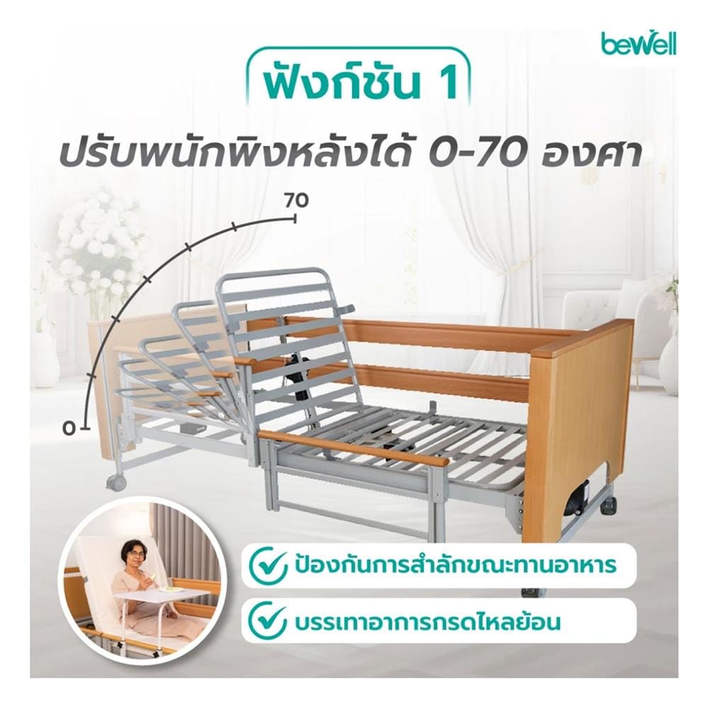 เตียงไฟฟ้าปรับระดับ BEWELL DELUXE 5 ฟังก์ชัน