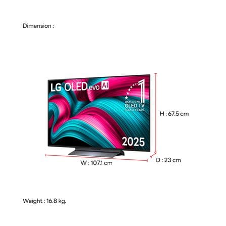 ทีวีโอแอลอีดี 48 นิ้ว LG (4K, OLED, SMART TV) OLED48C5PSA.ATM_9