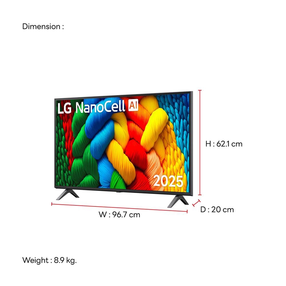 ทีวีแอลอีดี 43 นิ้ว LG (4K, NANOCELL, SMART TV) 43NANO80ASA.ATM