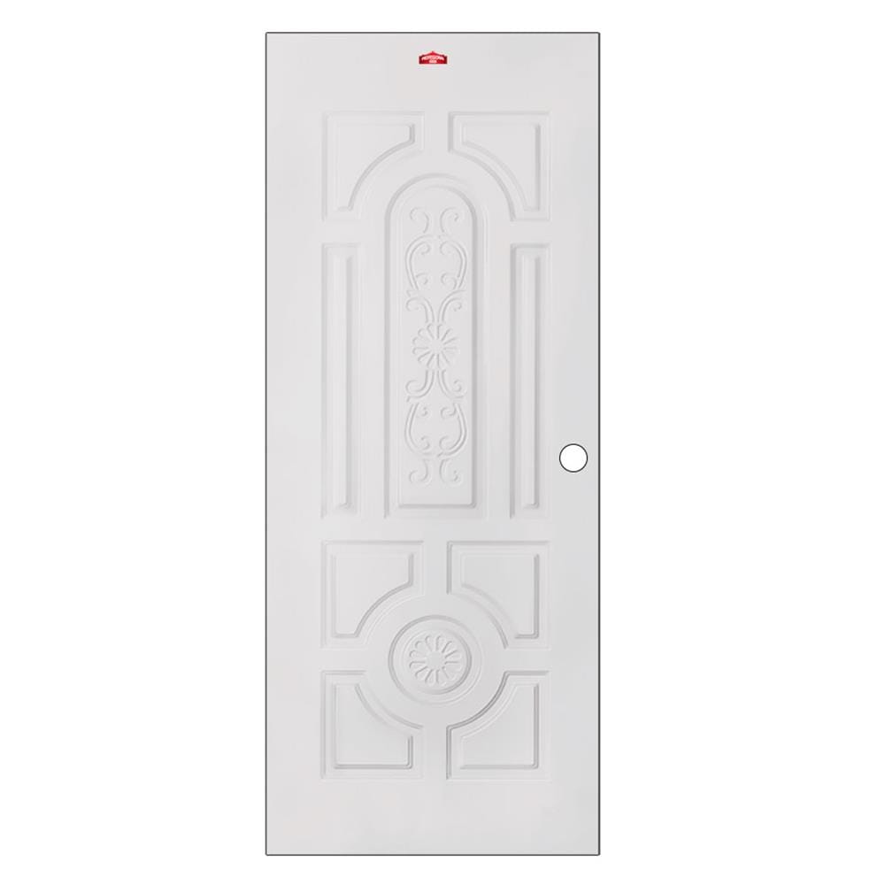 ประตูภายนอกเหล็ก เจาะลูกบิด PROFESSIONAL DOOR H1C 79.2x199.4 ซม. สีครีม