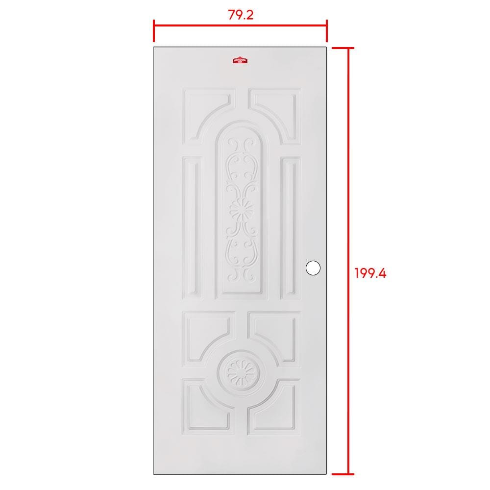 ประตูภายนอกเหล็ก เจาะลูกบิด PROFESSIONAL DOOR H1C 79.2x199.4 ซม. สีครีม