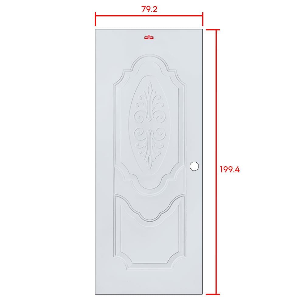 ประตูภายนอกเหล็ก เจาะลูกบิด PROFESSIONAL DOOR R1G 79.2x199.4 ซม. สีเทา
