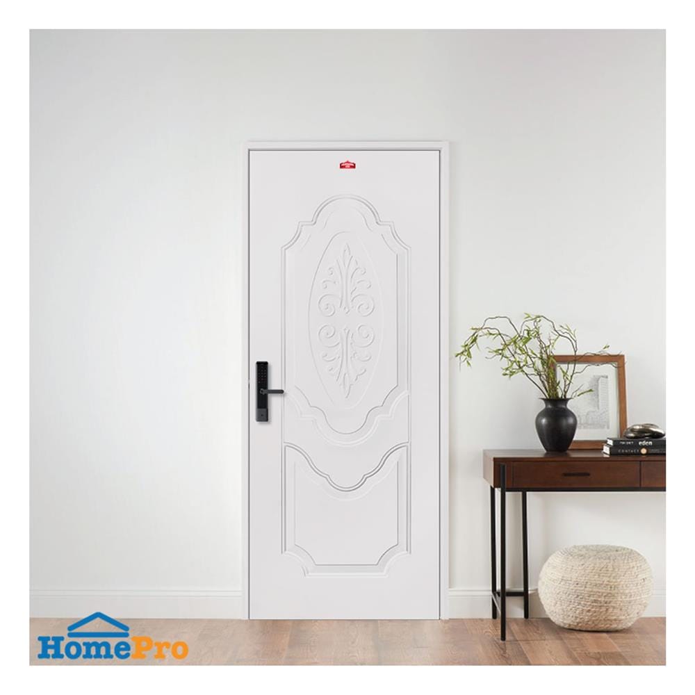 ประตูภายนอกเหล็ก เจาะลูกบิด PROFESSIONAL DOOR R1C 79.2x199.4 ซม. สีครีม
