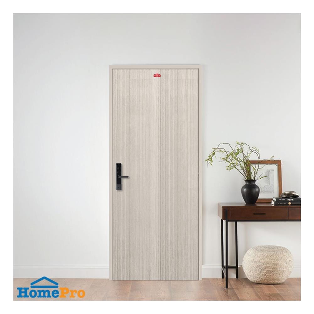 ชุดประตูภายในเหล็ก เจาะลูกบิด PROFESSIONAL DOOR FR1LG+D141 86.4x203.5 ซม. สีเทา