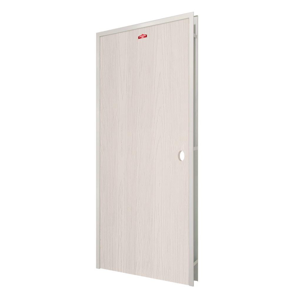 ชุดประตูเหล็ก เจาะลูกบิด PROFESSIONAL DOOR FR2RC+WD2C 96.4x203.5 ซม. สีครีม