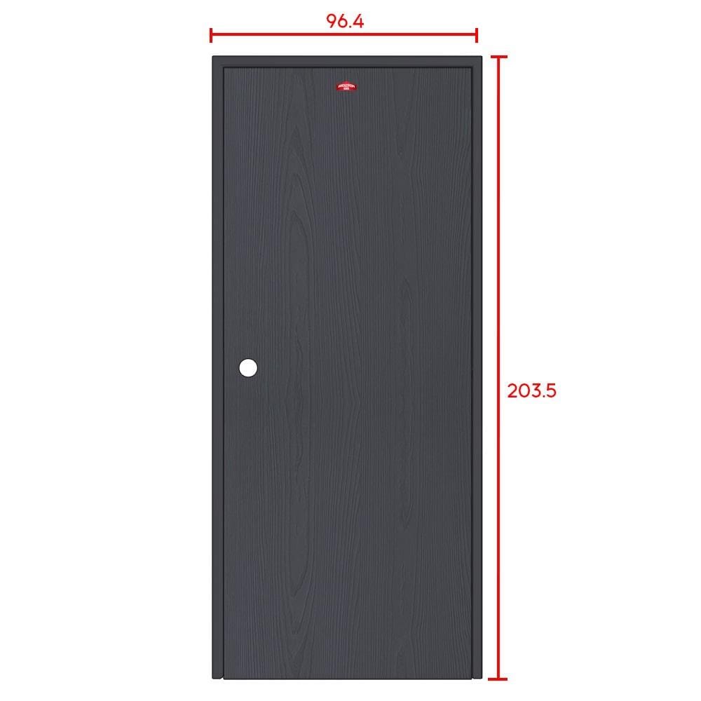 ชุดประตูเหล็ก เจาะลูกบิด PROFESSIONAL DOOR FR2LBK+WD2BK 96.4x203.5 ซม. สีเทาเม็ดทราย