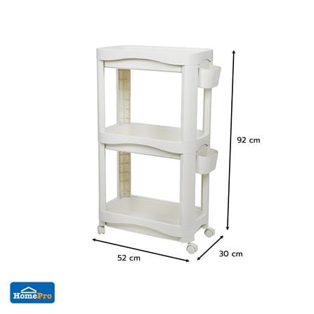 ชั้นพลาสติก 3 ชั้นพร้อมล้อ STACKO DREMI 52x30x92 ซม. สีขาว_8