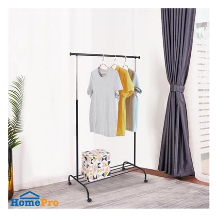 ราวแขวนผ้าบาร์เดี่ยวปรับระดับ PLIM GRACE 111x50x175 ซม. สีดำ_4