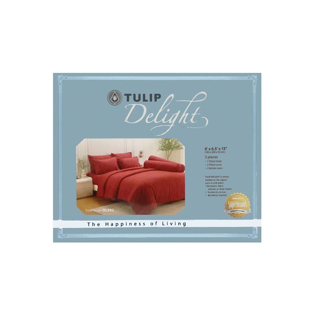 ชุดผ้าปูที่นอน 6 ฟุต (ชุด 5 ชิ้น) TULIP DELIGHT 60056-DL592