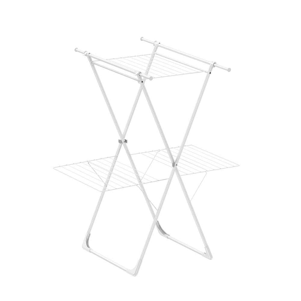ราวพาดผ้า 2 ชั้นพับได้ PLIM ALBA 120x106x125ซม. สีขาว