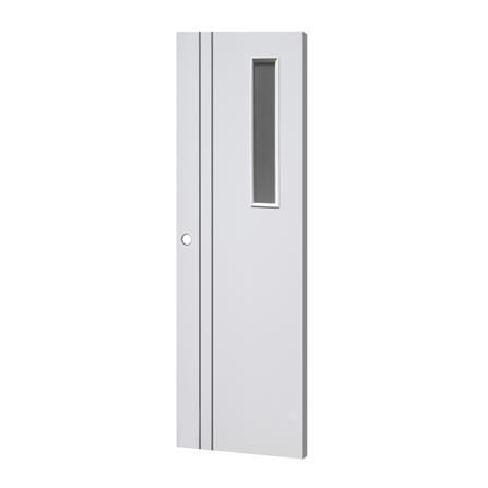 ประตูห้องน้ำ UPVC เจาะลูกบิด ECO-DOOR P2-G แบบเรียบกระจกลอนแก้ว 70x200 ซม. สีขาว_2