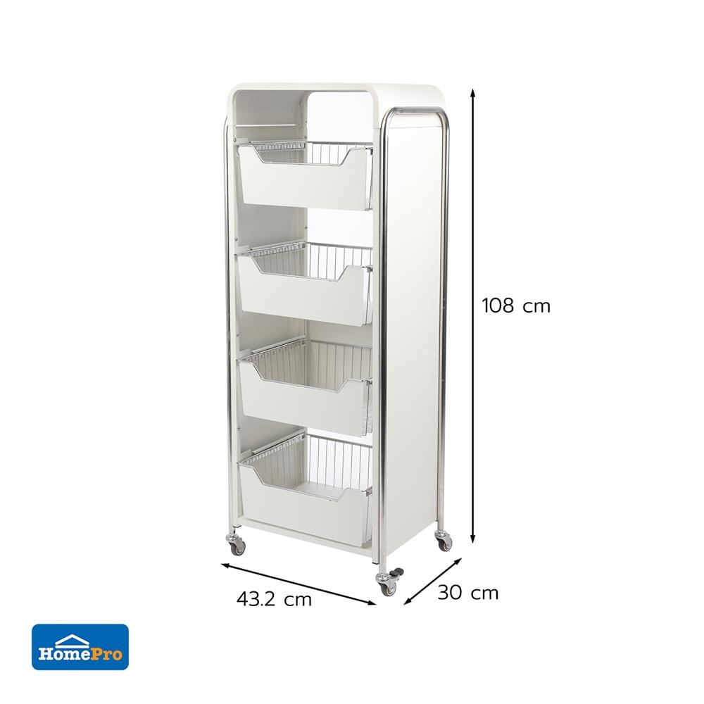 ชั้นวางของ 4 ชั้น มีล้อ KECH RITZY 43.2x30x108 ซม.