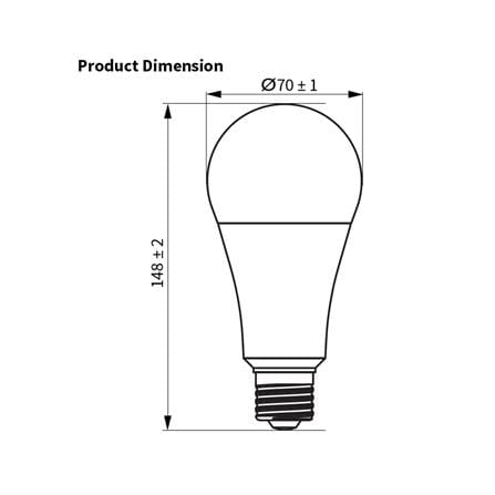 หลอด LED TOSHIBA A70 LOW THDI 13 วัตต์ DAYLIGHT E27_1