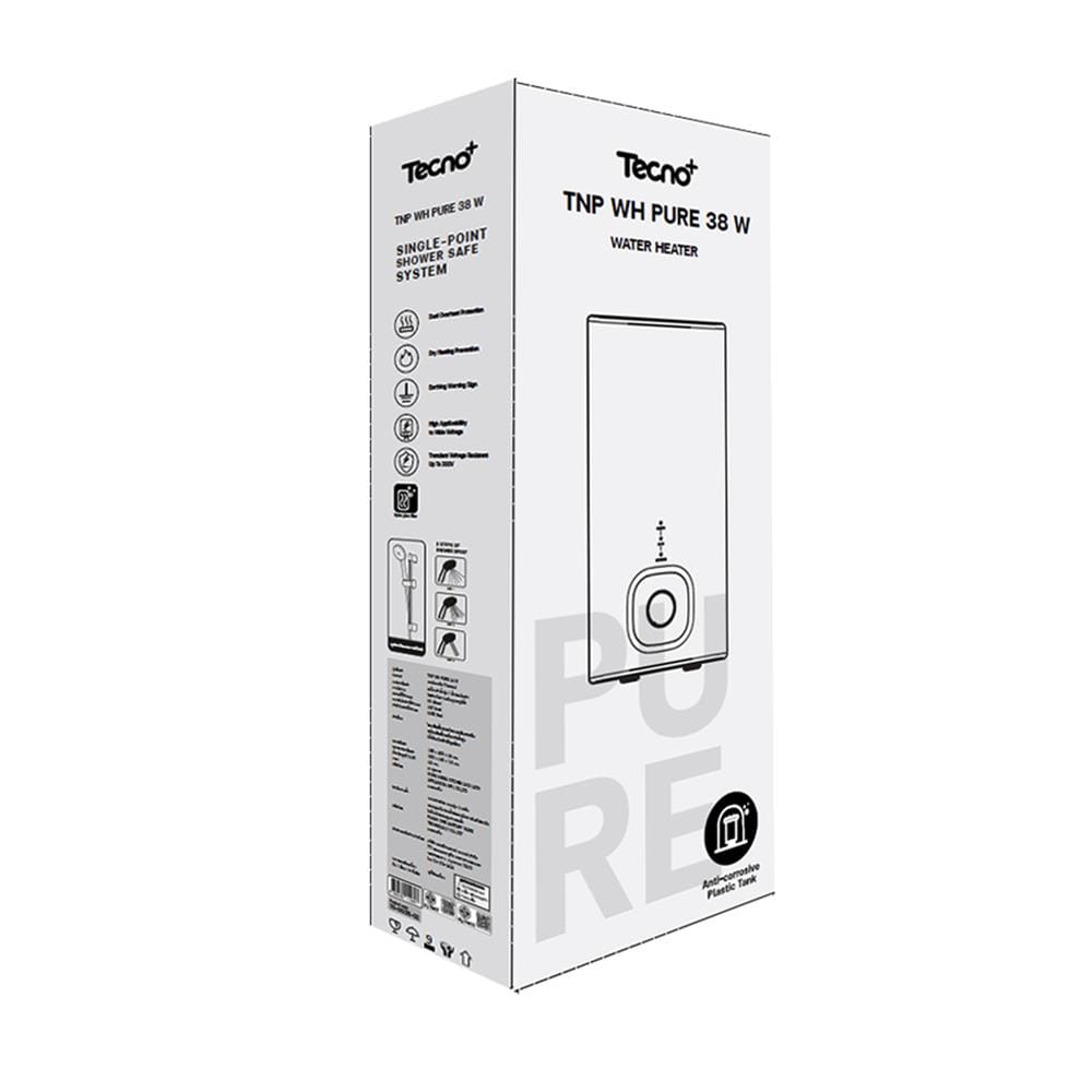 เครื่องทำน้ำอุ่น TECNOPLUS PURE 3800 วัตต์ สีขาว