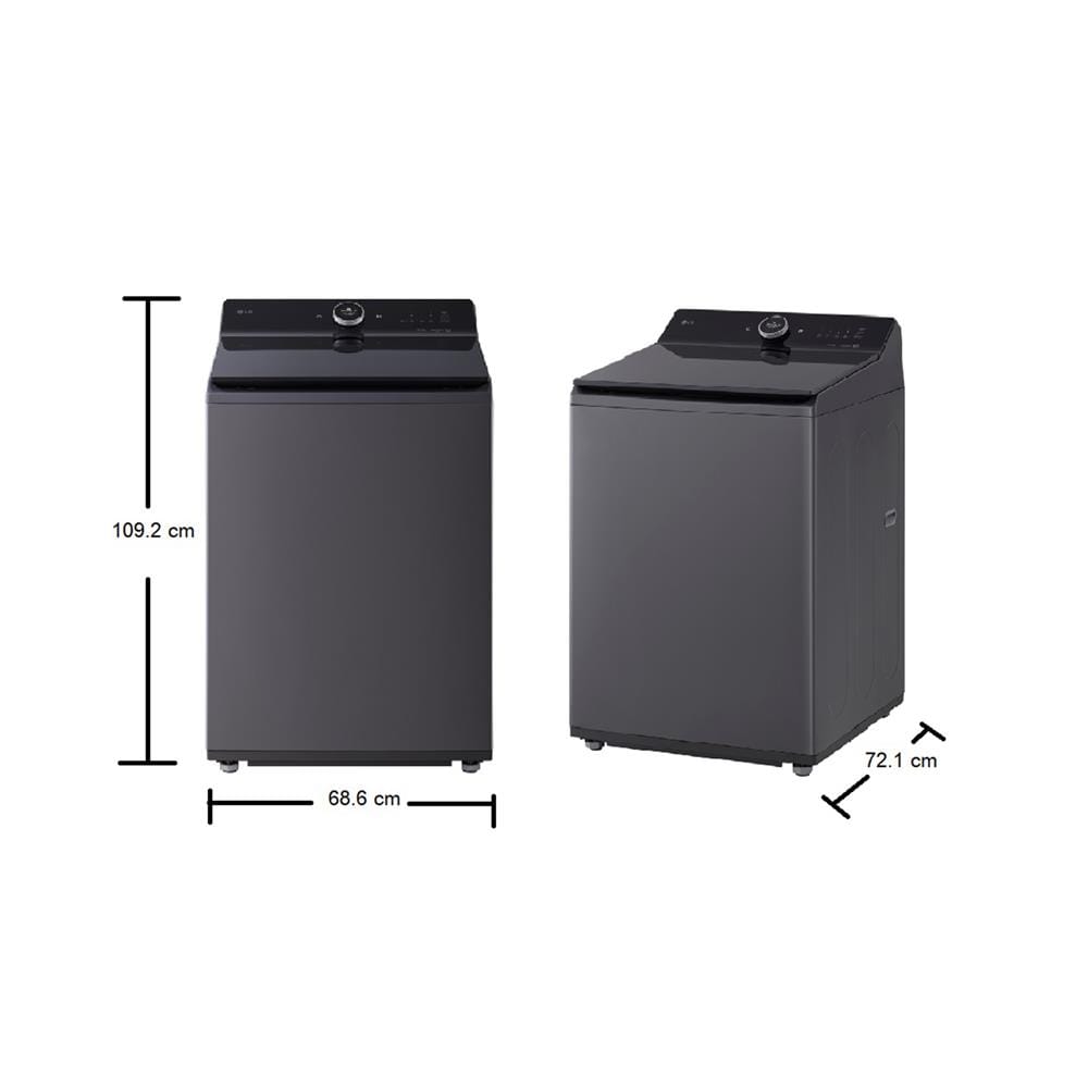 เครื่องซักผ้าฝาบน LG TX2725AT9G 25 กก. 900 RPM อินเวอร์เตอร์ สีดำ