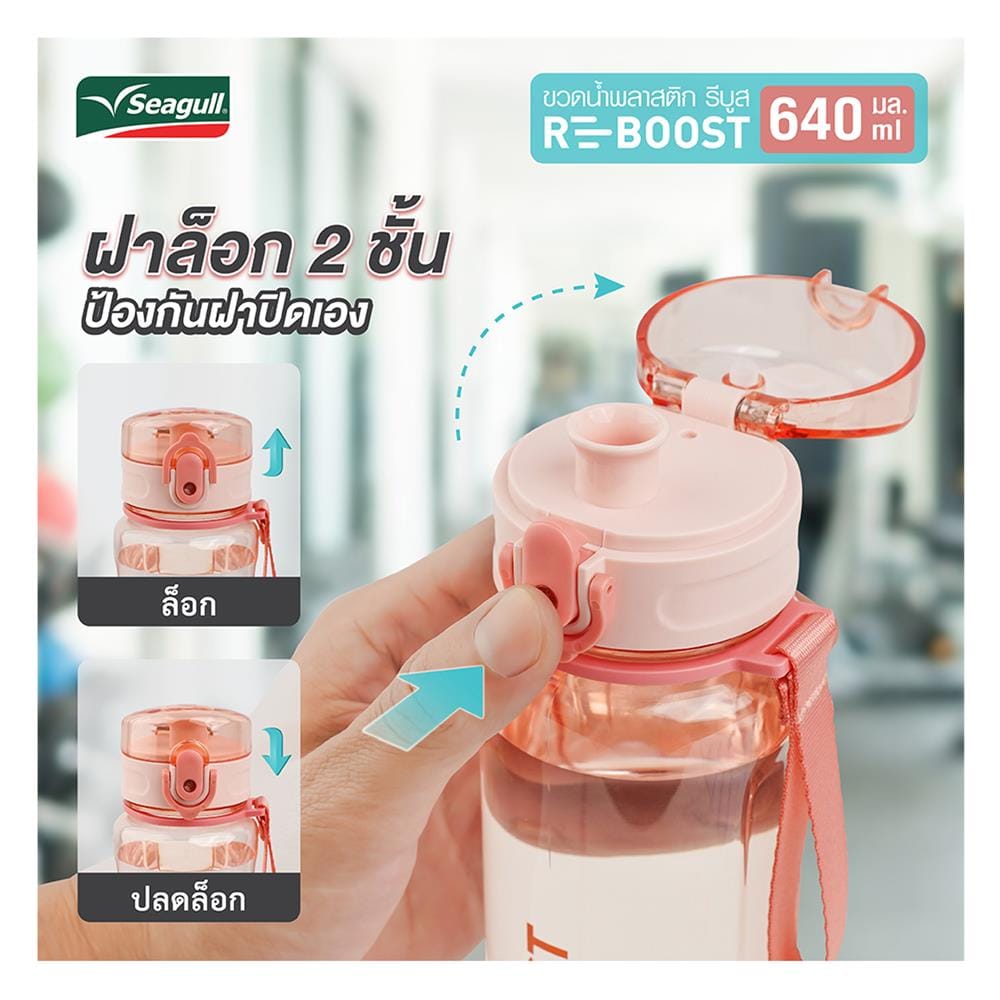 ขวดน้ำพลาสติก PC SEAGULL 640 มล. สีพีช