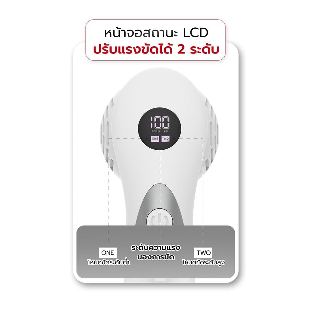 เครื่องขัดส้นเท้าไฟฟ้า FULICO สีขาว