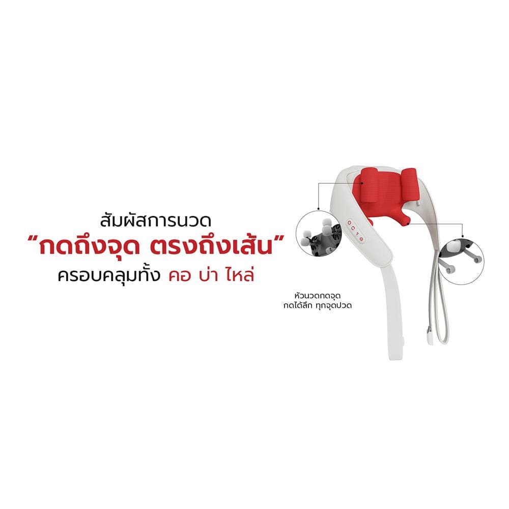 เครื่องนวดคอ บ่า ไหล่ ไฟฟ้า FULICO สีขาว/แดง