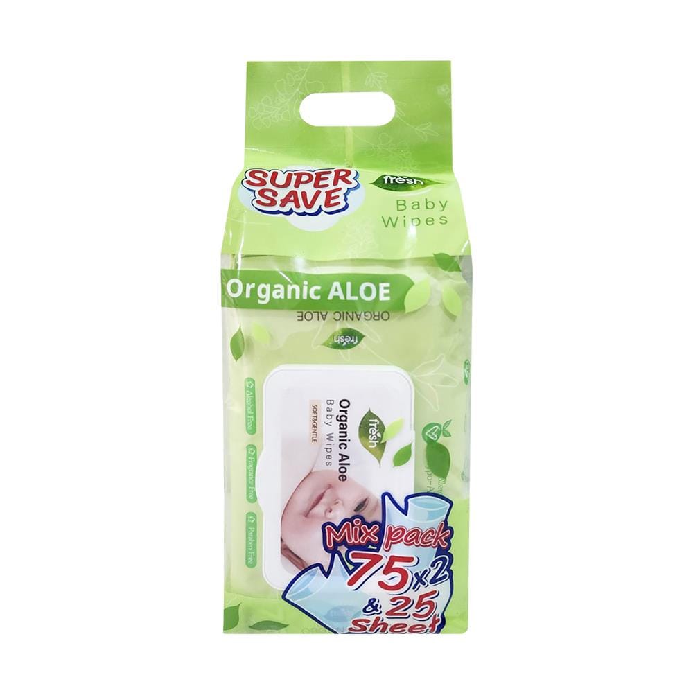 ผ้าเช็ดทำความสะอาด FRESH ORGANIC 75 แผ่น (แพ็ก 2 ชิ้น)