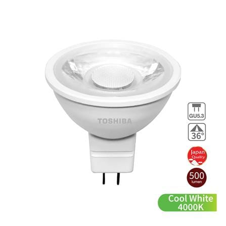 หลอด LED TOSHIBA MR16 4000K 12V 36D 7 วัตต์ COOL WHITE GU5.3_0