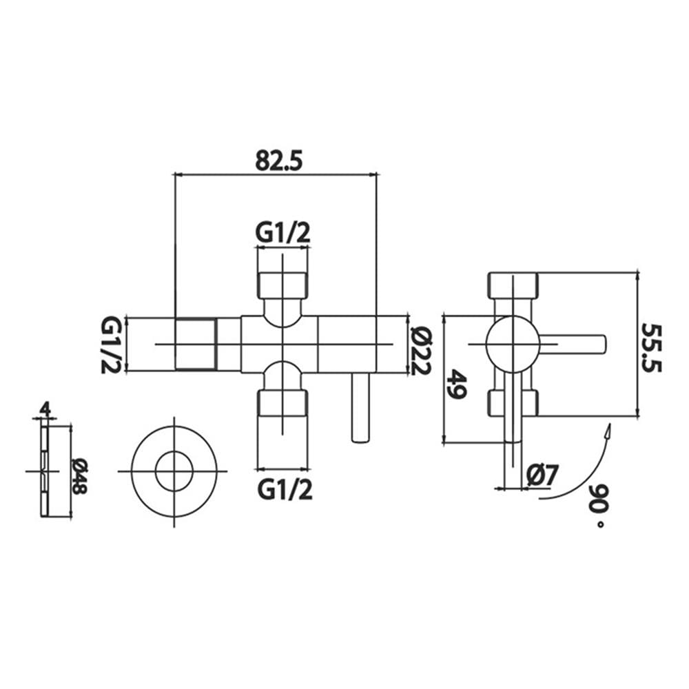 สต๊อปวาล์ว 2 ทาง COTTO CT1702BGR(HM)