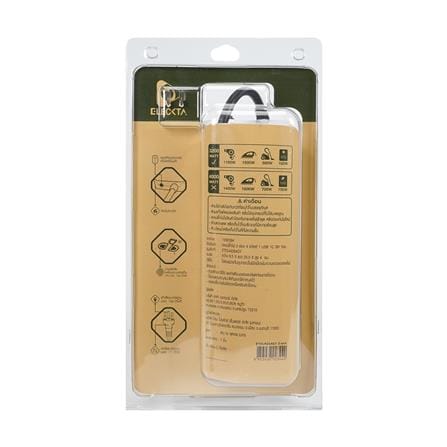 รางปลั๊กไฟ 3 ช่อง 4 สวิตช์ 1 USB-A 1 TYPE-C ELECKTA ETDU4264GY 16 แอมป์ 3 ม. สีเทา_5