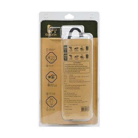 รางปลั๊กไฟ 3 ช่อง 4 สวิตช์ 1 USB-A 1 TYPE-C ELECKTA ETDU4264BE 16 แอมป์ 3 ม. สีเบจ_6