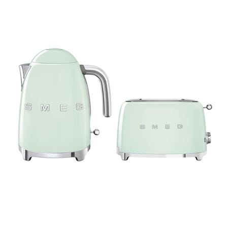 ชุดเซ็ตกาต้มน้ำและเครื่องปิ้งขนมปัง SMEG KLF03PGEU+TSF01PGEU สีเขียวพาสเทล