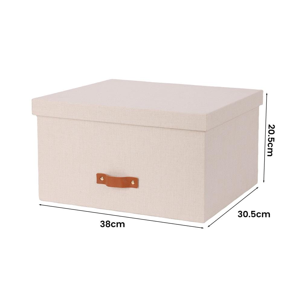 กล่องผ้ามีฝา STACKO COZY 38x30.5x20.5 ซม. สีเบจ