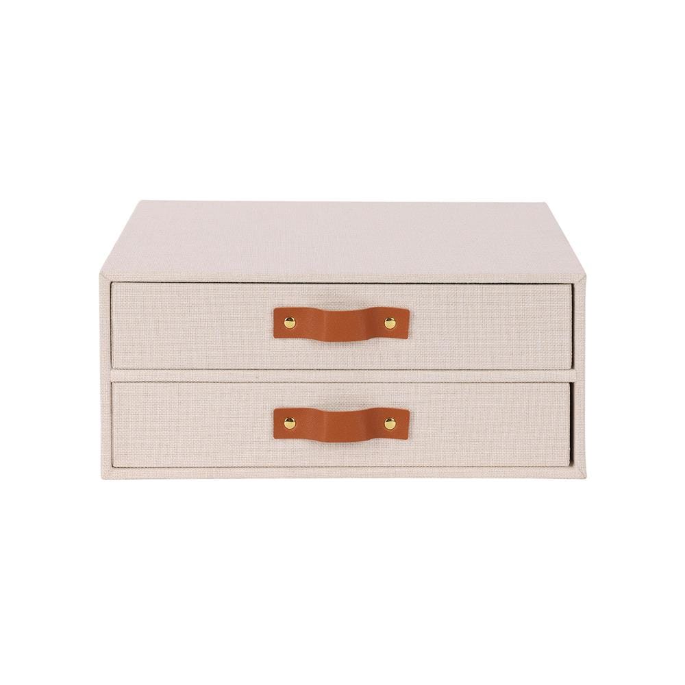 กล่องผ้า 2 ชั้น STACKO COZY 33x25.5x14.2 ซม. สีเบจ