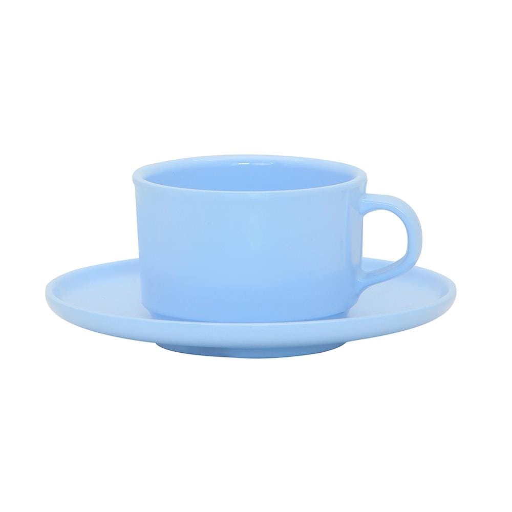 ถ้วยกาแฟและจานรองเมลามีน 300 มล. VANDA CLASSIC สีฟ้า