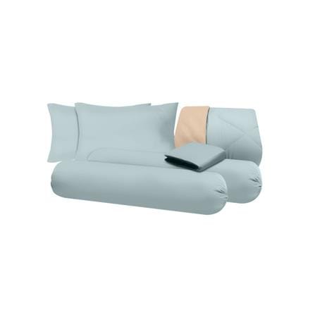 ชุดผ้าปูที่นอน 5 ฟุต (ชุด 6 ชิ้น) SANTA BEDDING สี LIGHT BLUE/CREAM_4