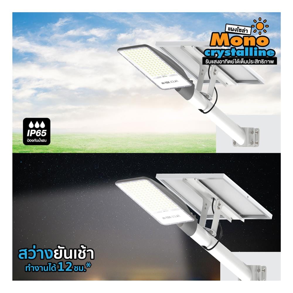 ไฟถนน SOLAR HI-TEK HFSS1000W 1,000 วัตต์ DAYLIGHT สีดำ
