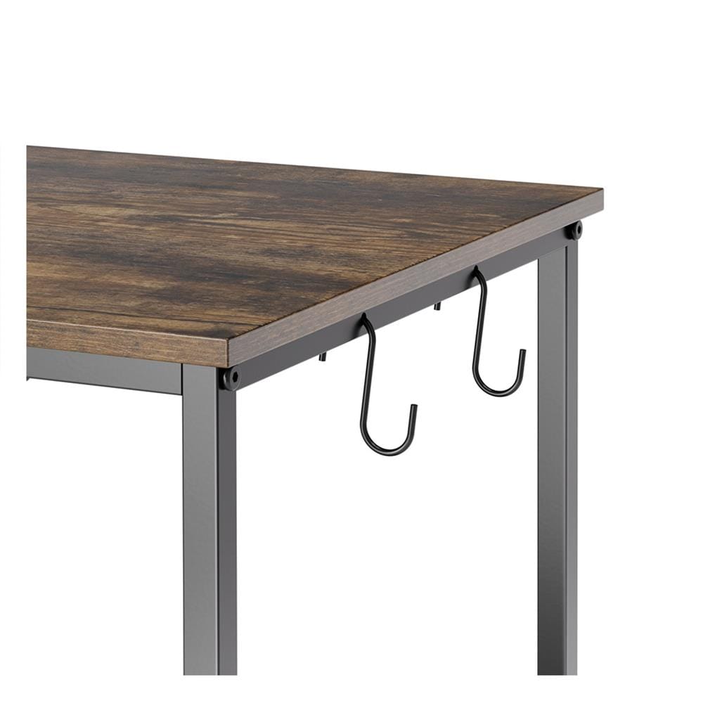 ชั้นวางของเหล็ก 4 ชั้น พร้อม TOP ไม้ มีล้อ STACKO RUSTIC 60x40x115 ซม. สีดำ