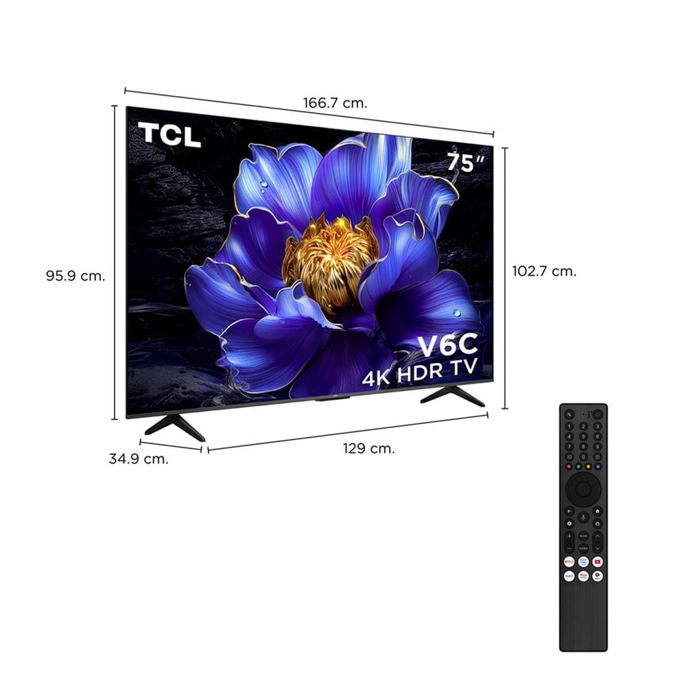 ทีวีแอลอีดี 75 นิ้ว TCL (4K, LED, GOOGLE TV) 75V6C