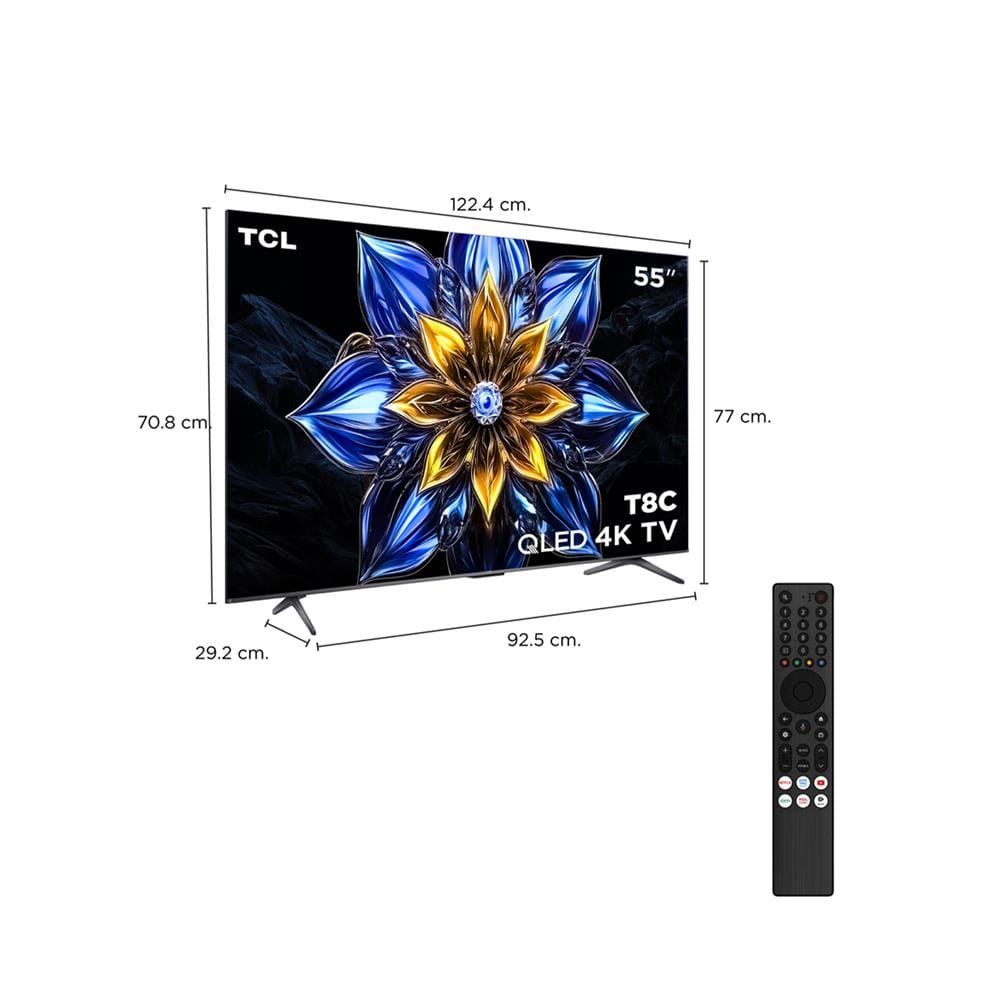 ทีวีคิวแอลอีดี 55 นิ้ว TCL (4K, QLED, GOOGLE TV) 55T8C