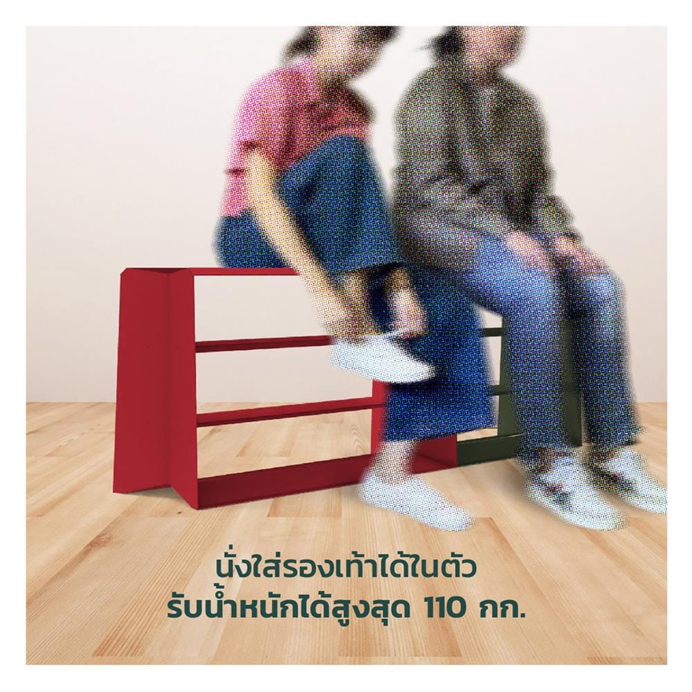 ชั้นวางรองเท้าเหล็ก 3 ชั้น SPACEMAKER A3-005-X-G 80.3X29.2X48.5 ซม. สีเทา