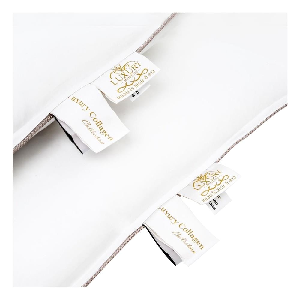 หมอนหนุน ไมโครไฟเบอร์ LUXURY PILLOW COLLAGEN COOLMAX COMFORT 19x29 นิ้ว สีขาว