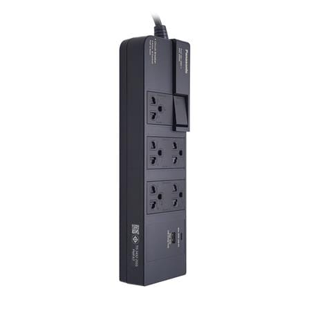 รางปลั๊กไฟ 5 ช่อง 1 สวิตช์ 1 USB 1 TYPE-C PANASONIC WCHG283527 สีดำ_1